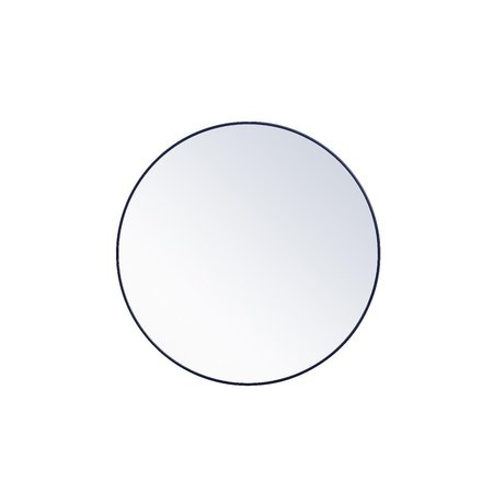 BLUEPRINTS 48 in. Metal Frame Round Mirror, Blue BL2218918